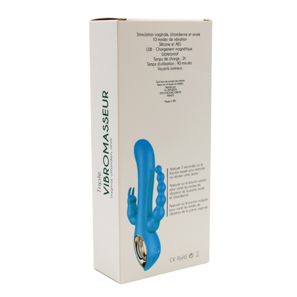 Vibromasseur Rabbit  rose  avec chapelet vibrant 